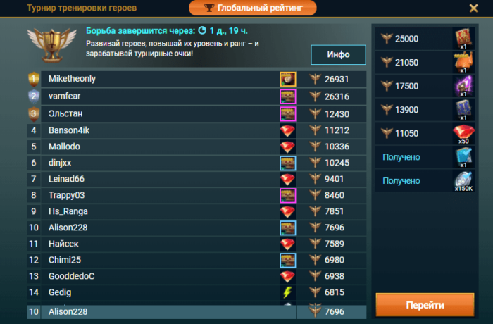 Турнир тренировки героев raid shadow как быстрее